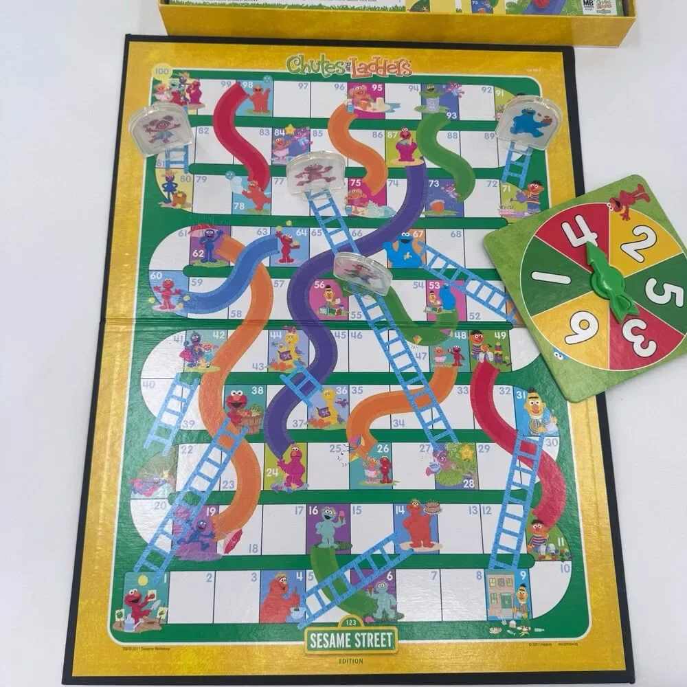 Sesame Street Chutes And Ladders Board Game Milton Bradley Preschool Complete